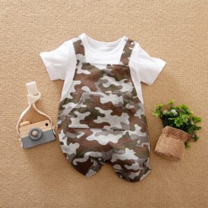 Army Style Half Sleeves Baby Romper