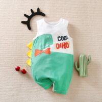 Cool Dino Sleeveless Baby Romper