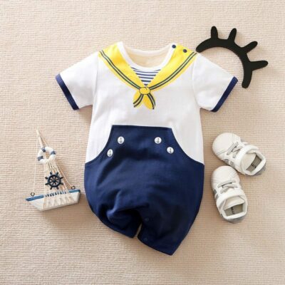 Stylish Sailor Printed Baby Romper