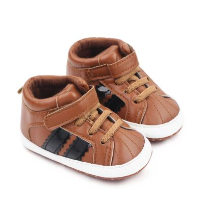 Brown Lace N Hook Style Baby Shoes