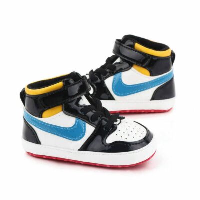 Sports Style High Top Colorful PU Baby Shoes