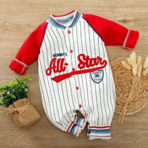 All Star Baseball Baby Romper