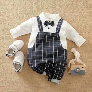 Formal Dungaree Style Baby Romper