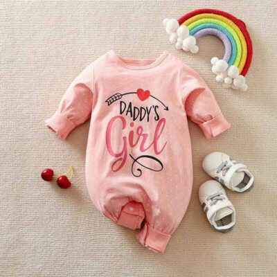 Daddys Girl Cute Pink Baby Romper