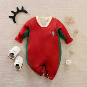 Football Sports Style Red Baby Romper
