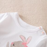 Bunny With Flowers Baby Girl Romper