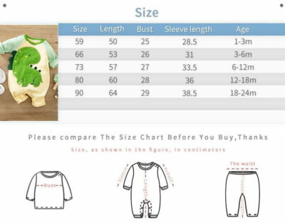 Baby Romper With Green Dinosaur Pattern