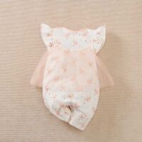 Bunny Pink Casual Net Baby Romper