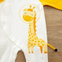 Sweet Yellow Cartoon Giraffe Baby Romper