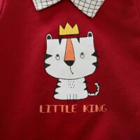 Tiger with Crown Red Maroon Romper