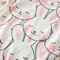 Pink Bunnies Pattern Baby Girl Romper