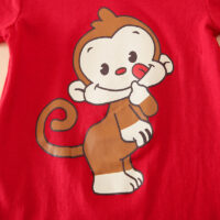 Naughty Monkey Red Baby Romper