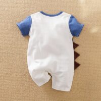 Blue And White Dino Baby Romper