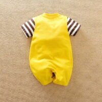 Giraffe Half Sleeve Yellow Baby Romper