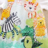 Playful Animal Drawing Baby Romper