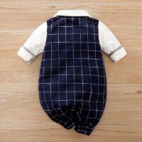 Formal Check Style Baby Dress Romper