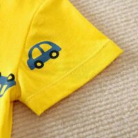 Car Design Yellow Baby Romper