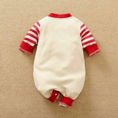 Stylish Bear Red Lines Baby Romper