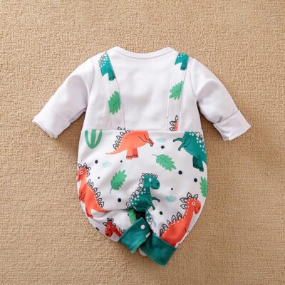 Dino Dungaree Style Baby Romper