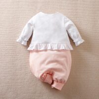 Bunny With Flowers Baby Girl Romper
