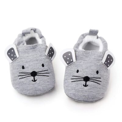 Comfy Animal Soft Cotton Gray Baby Shoes