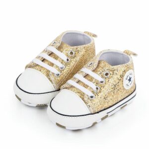 Bling Bling Golden Canvas Baby Shoes