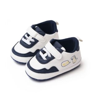 White & Blue Lace N Hook style Baby Shoes