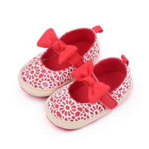 Soft fancy Red baby Shoes with Bow