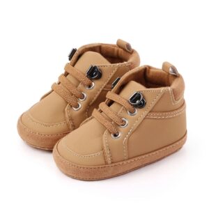 Trendy Brown High Ankle Lace-Up Baby Shoes