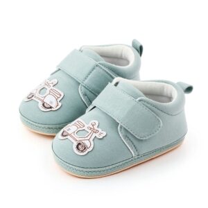 Soft Teal Baby Shoes with Carton Scooty