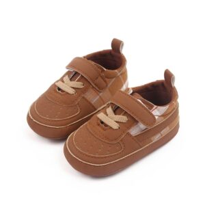 Cozy Brown Lace and Strap Baby Shoes