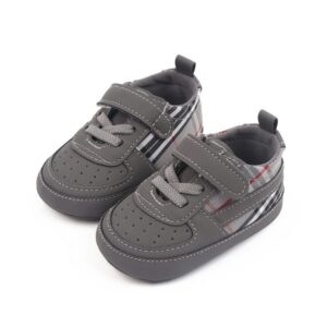 Cozy Grey Lace and Strap Baby Shoes