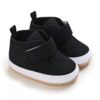 Classy Black & White Sneakers with Velcro Strap
