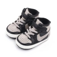 Sports Style Black & Grey High Ankle Baby Shoes