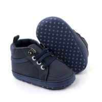 Dark Blue Climber Style Elastic Lace Baby Shoes