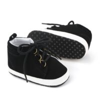 Black Casual Lace-Up Stylish Baby Shoes