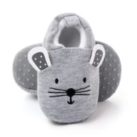 Comfy Animal Soft Cotton Gray Baby Shoes
