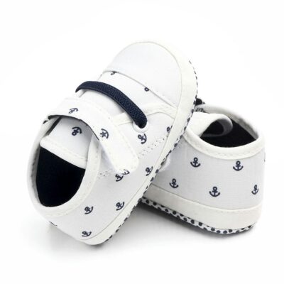 Anchored Pattern White Baby Shoes