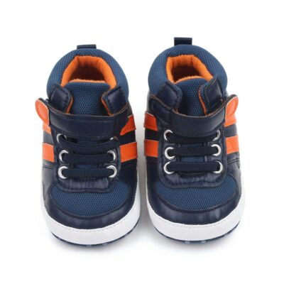 Blue & Orange High Ankle Baby Shoes