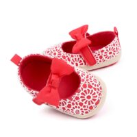 Soft fancy Red baby Shoes with Bow