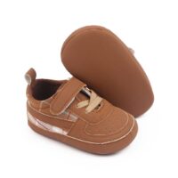 Cozy Brown Lace and Strap Baby Shoes