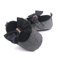 Fancy Black Baby Girl Shoes with Bow