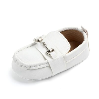 Soft PU Leather White Baby Shoes