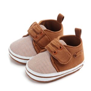 Brown Diagonal Lines Baby Sneakers Shoes