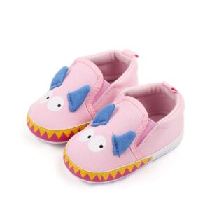 Cute Cartoon Design Pink Baby Slip-On Shoes