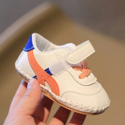Comfy White Valcro Strap & Lace Kids Shoes