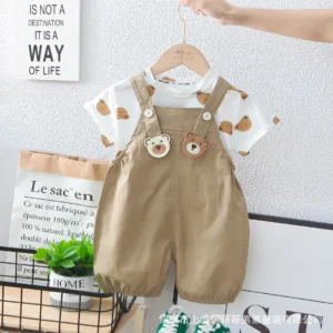 The Bear Brothers With Brown Beige Dungaree For Toddlers