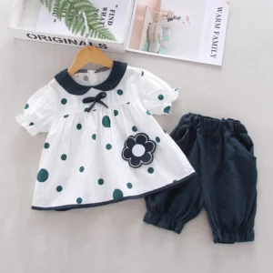 Casual Summer Cotton Baby Girls 2pc Clothing Set