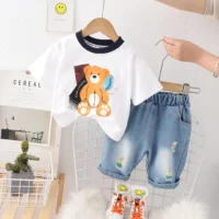 The Summer Teddy T-Shirt With Jeans Pants For Kids