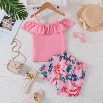 Pink Stylish Summer Top With Bottom Dress For Baby Girls